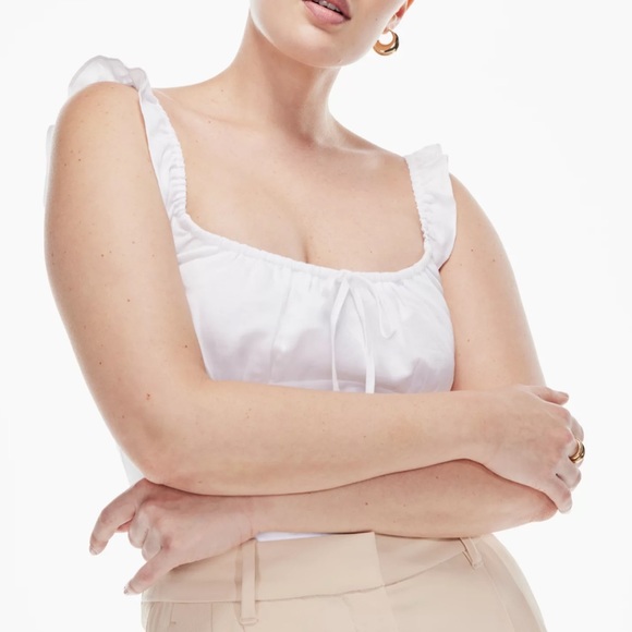 Aritzia Wilfred Boheme 100% Linen White Bustier Blouse - Picture 3 of 12
